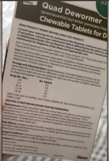 Elanco Chewable Quad Dewormer for Large Dogs