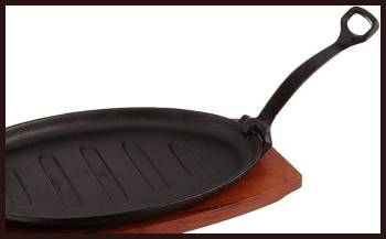 Happy Sales Large Cast Iron Sizzling Steak Plate