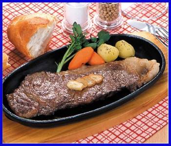 Happy Sales Large Cast Iron Sizzling Steak Plate