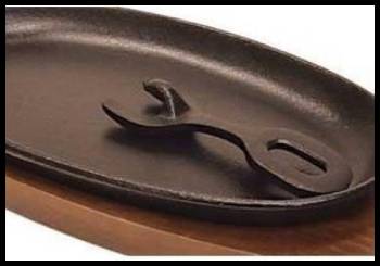 Happy Sales Large Cast Iron Sizzling Steak Plate