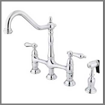 Kingston Brass Ks1271albs Heritage Bridge Kitchen Faucet