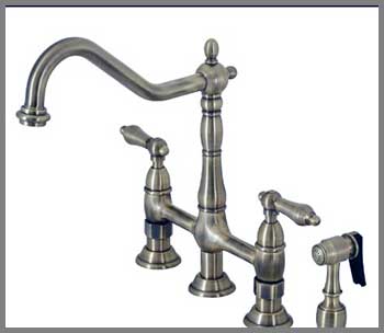 Kingston Brass Ks1271albs Heritage Bridge Kitchen Faucet
