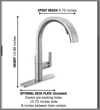 Delta 19824lf-Sp Keele Kitchen Faucet