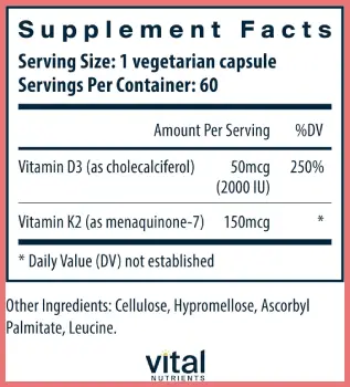 Vital Nutrients Vitamin D3 + K2